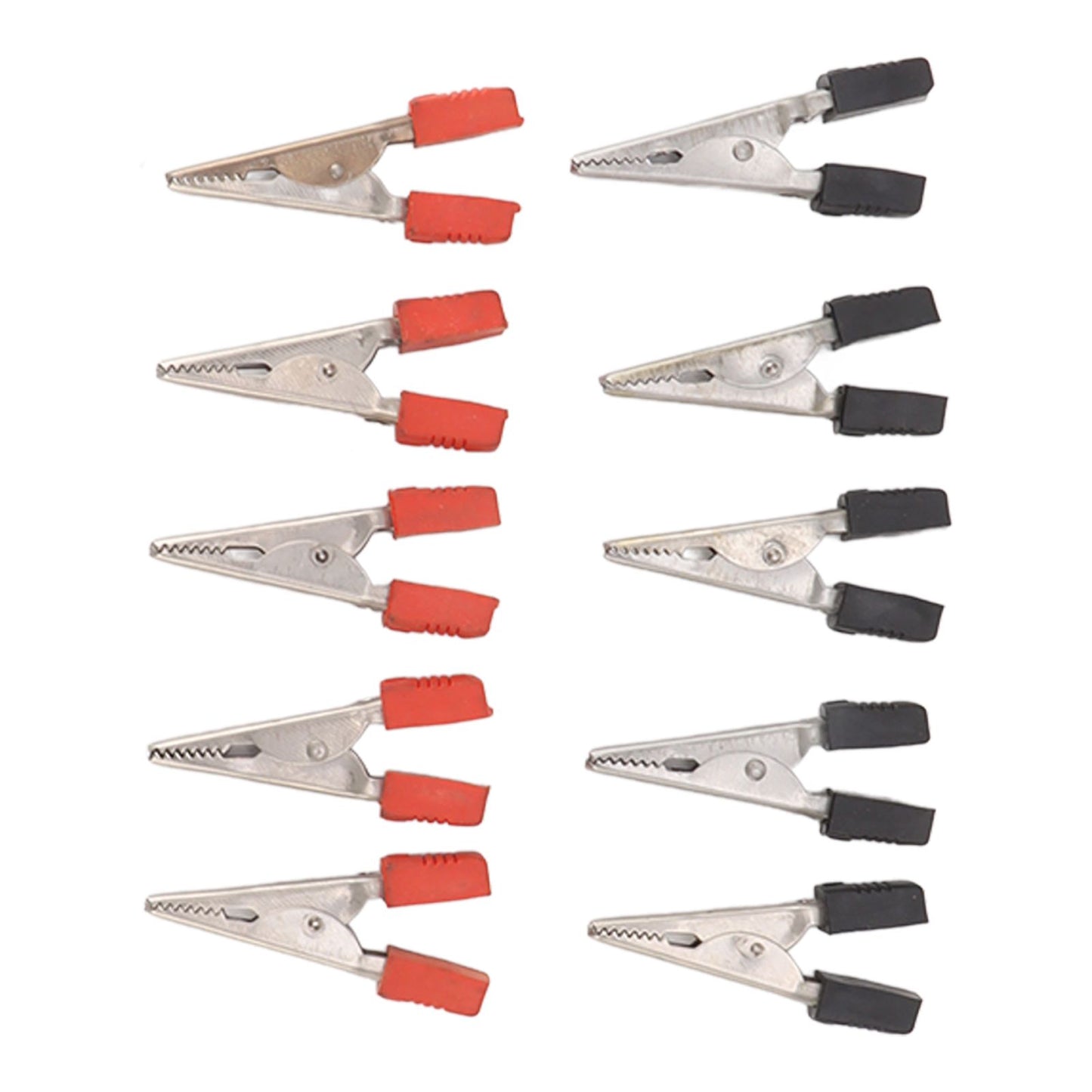 20 Pcs Crocodile Clip Red and Black 1cm Opening Electrical Test Clamp Stainless Steel Battery Cable Clips