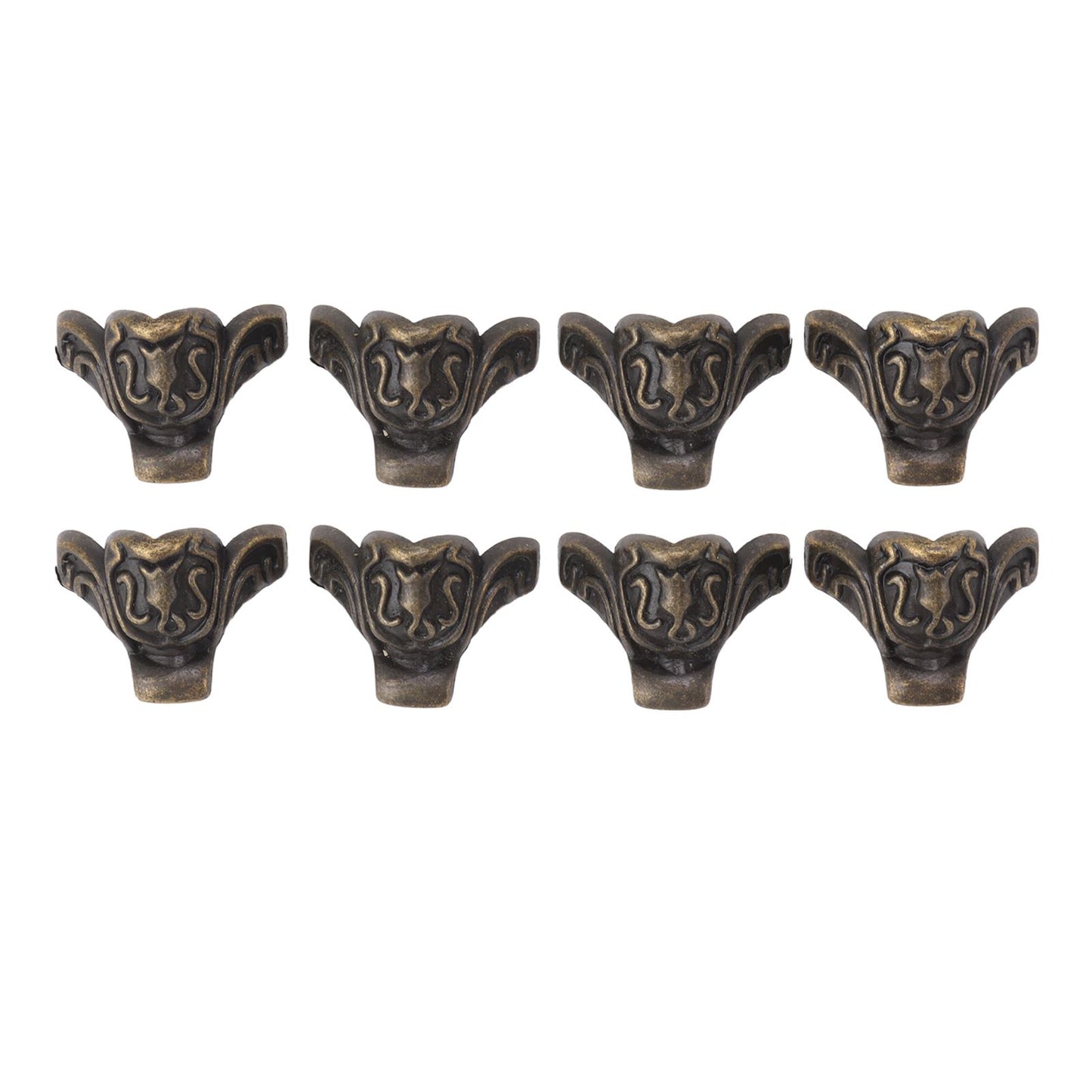 8pcs Jewelry Case Hardware Feet Bronze Zinc Alloy Decorative Legs Corner Protector Feet for Boxes Small Cabinets