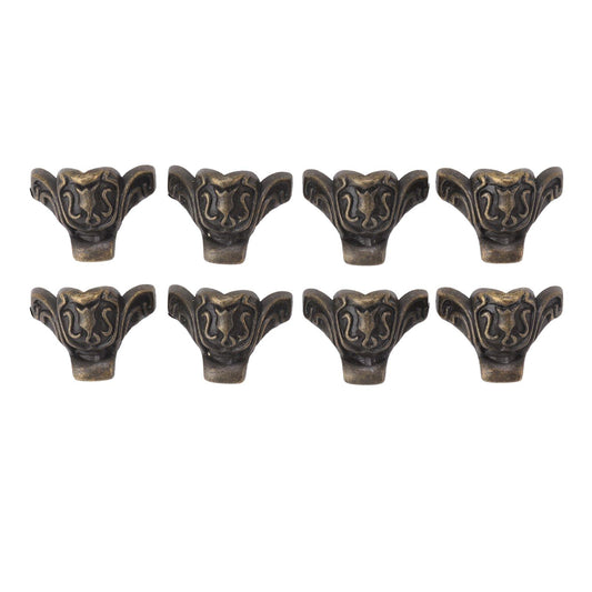 Bronze decorative corner feet set, ornate swirl design, zinc alloy