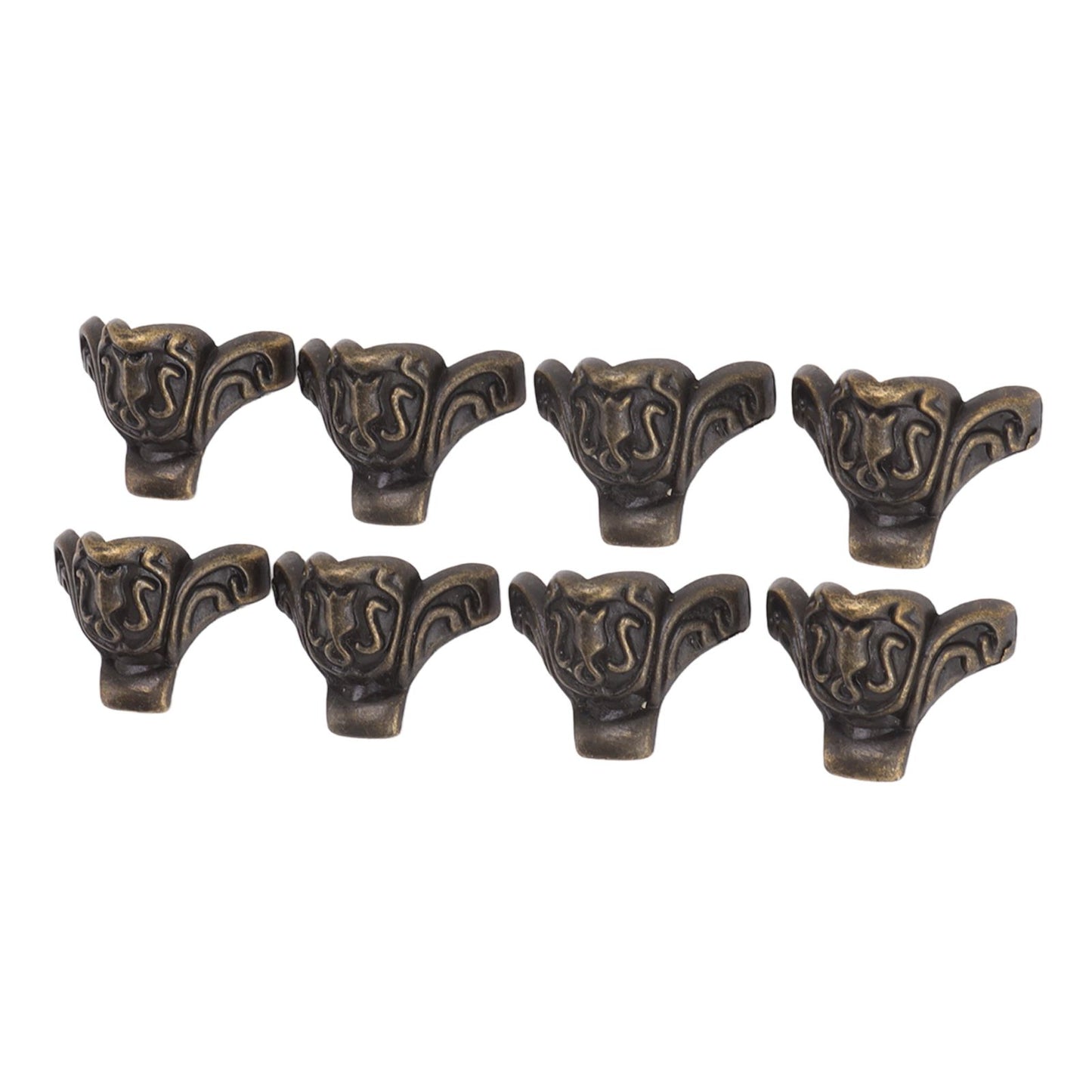 8pcs Jewelry Case Hardware Feet Bronze Zinc Alloy Decorative Legs Corner Protector Feet for Boxes Small Cabinets