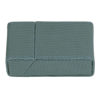 Cigarettes Box Holder Lizard Designed PU Leather Cigarettes Box Storage Case for Women Men Green