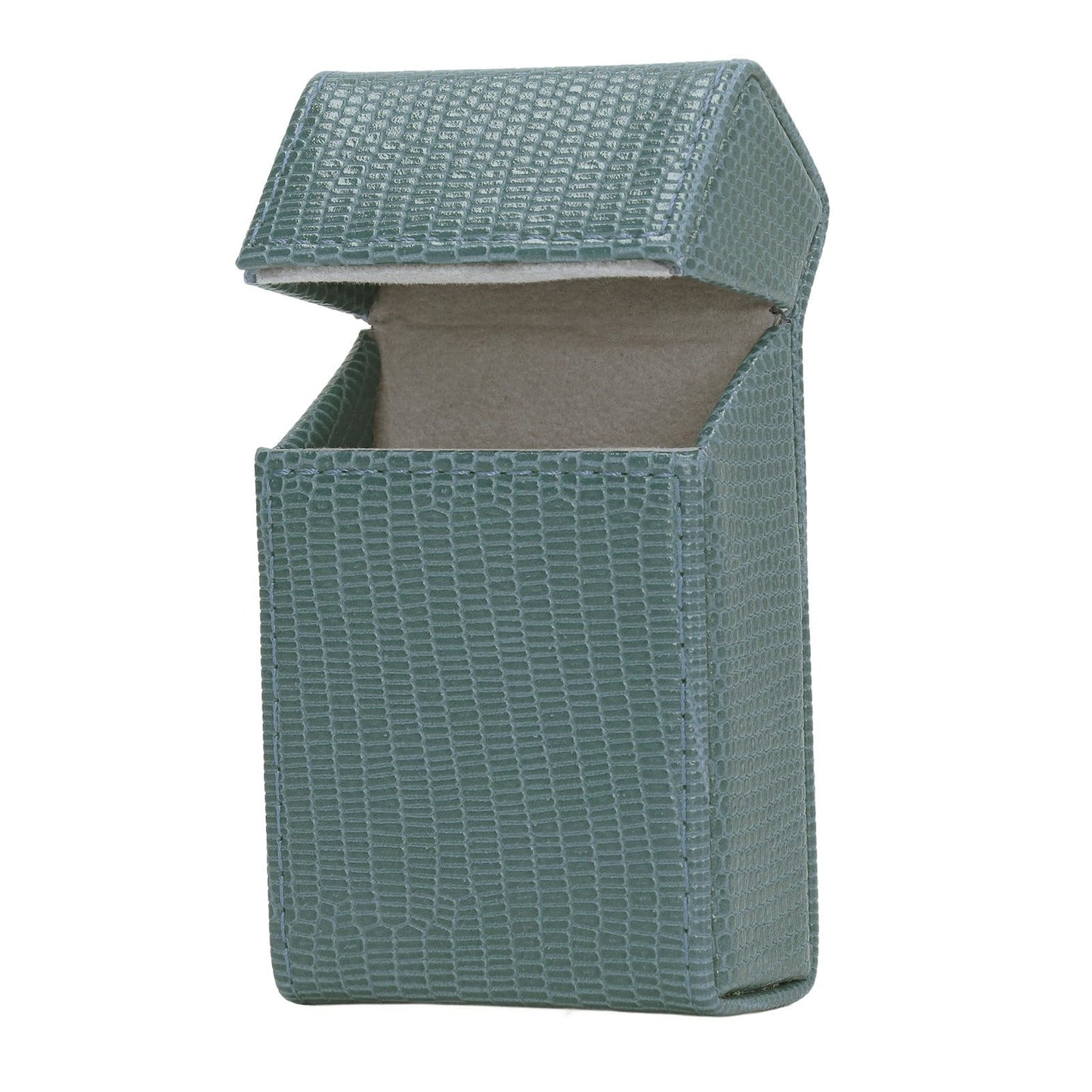Cigarettes Box Holder Lizard Designed PU Leather Cigarettes Box Storage Case for Women Men Green