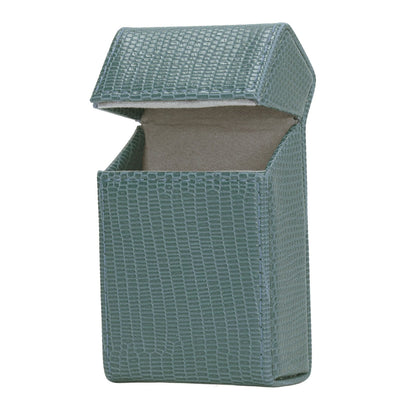 Cigarettes Box Holder Lizard Designed PU Leather Cigarettes Box Storage Case for Women Men Green