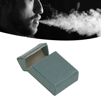 Cigarettes Box Holder Lizard Designed PU Leather Cigarettes Box Storage Case for Women Men Green