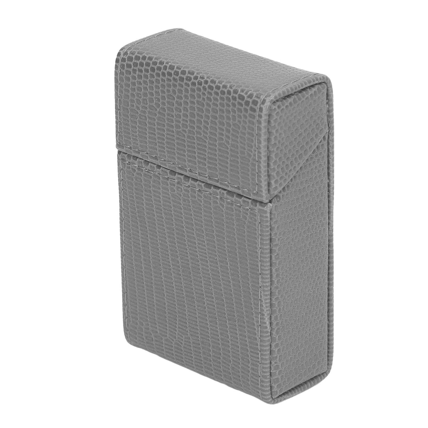 Cigarettes Box Holder Lizard Designed PU Leather Cigarettes Box Storage Case for Women Men Grey