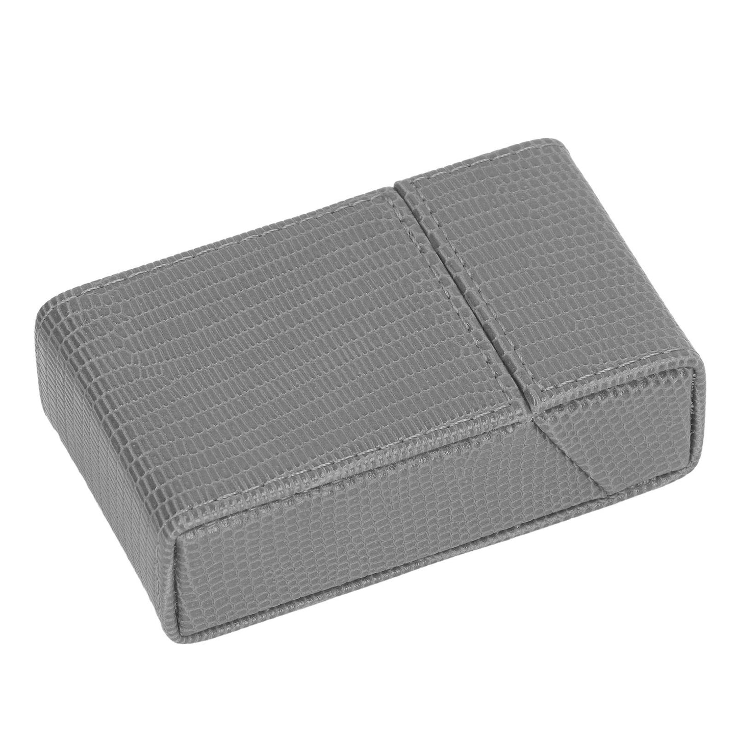 Cigarettes Box Holder Lizard Designed PU Leather Cigarettes Box Storage Case for Women Men Grey