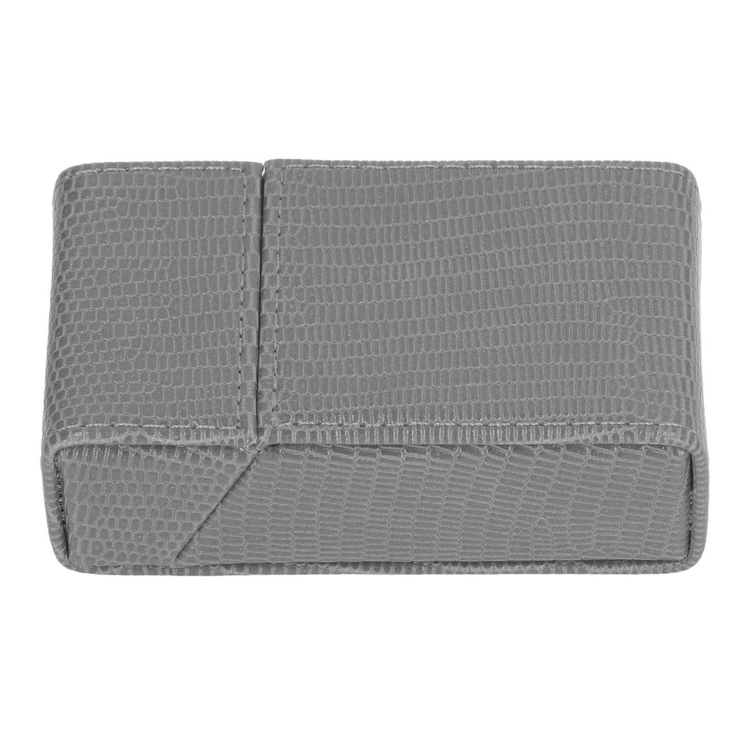 Cigarettes Box Holder Lizard Designed PU Leather Cigarettes Box Storage Case for Women Men Grey