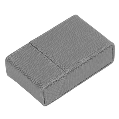 Cigarettes Box Holder Lizard Designed PU Leather Cigarettes Box Storage Case for Women Men Grey