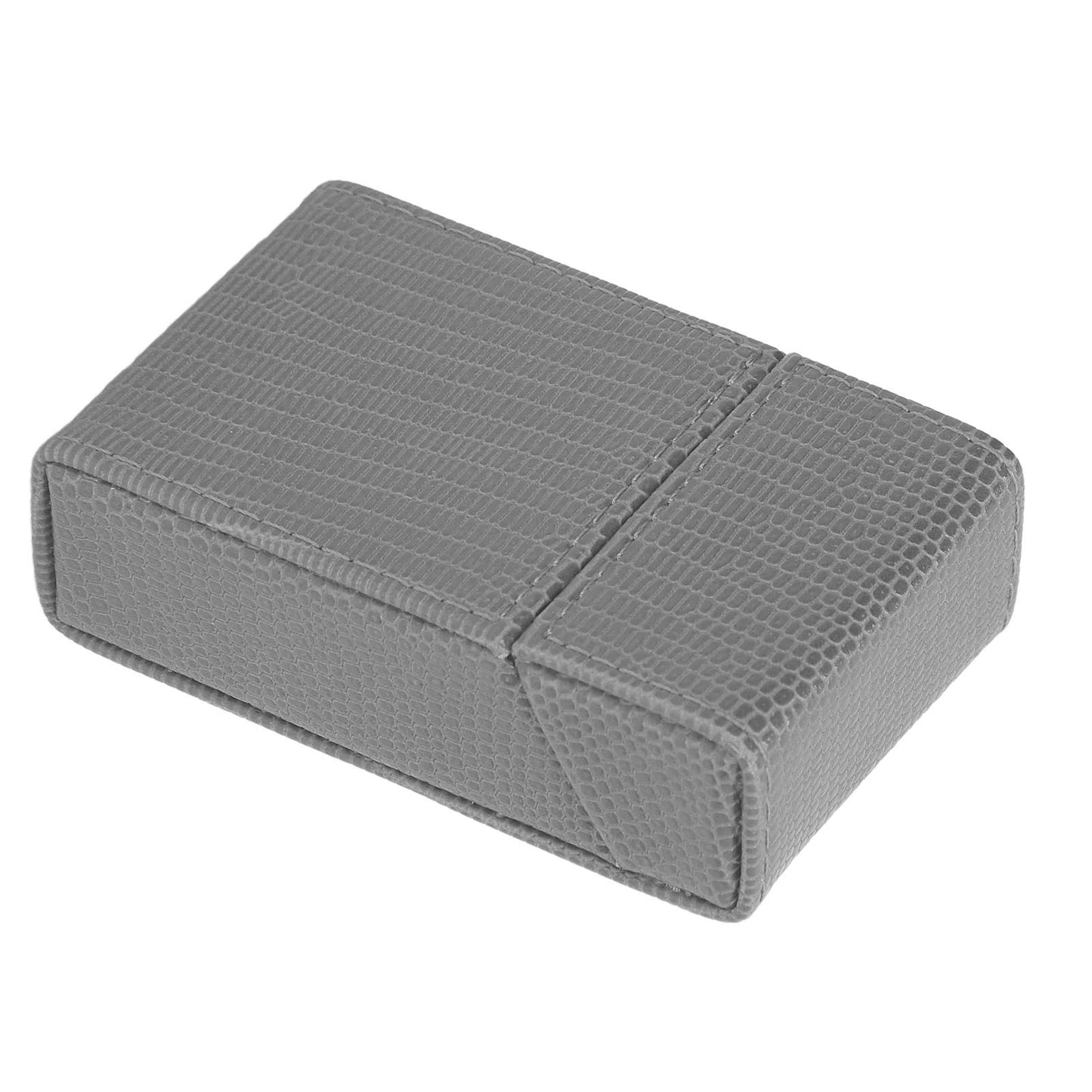 Cigarettes Box Holder Lizard Designed PU Leather Cigarettes Box Storage Case for Women Men Grey
