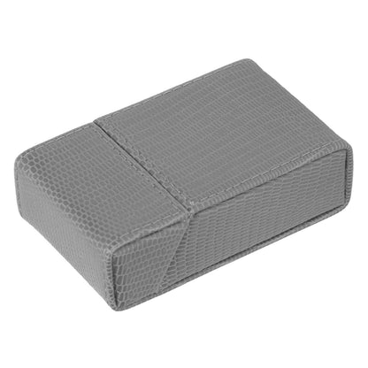 Cigarettes Box Holder Lizard Designed PU Leather Cigarettes Box Storage Case for Women Men Grey