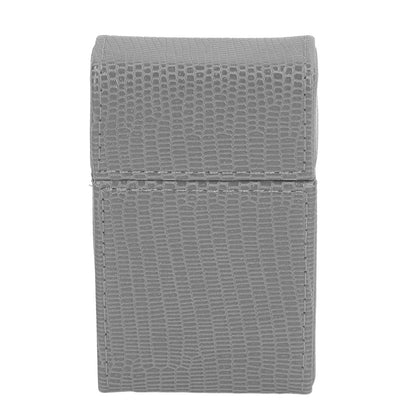 Cigarettes Box Holder Lizard Designed PU Leather Cigarettes Box Storage Case for Women Men Grey