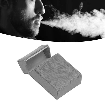 Cigarettes Box Holder Lizard Designed PU Leather Cigarettes Box Storage Case for Women Men Grey