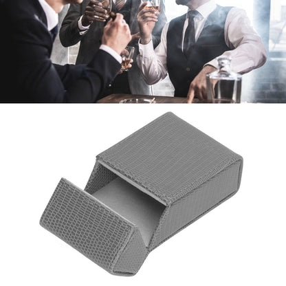 Cigarettes Box Holder Lizard Designed PU Leather Cigarettes Box Storage Case for Women Men Grey