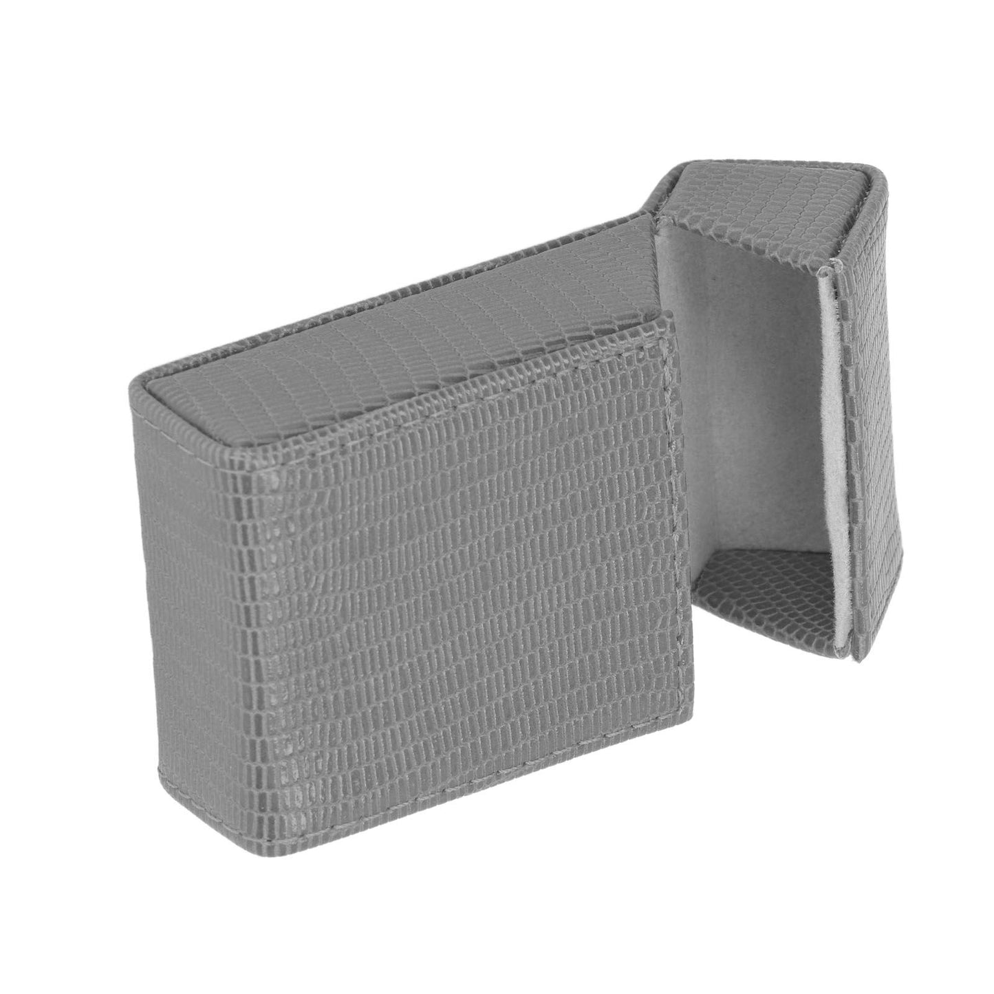 Cigarettes Box Holder Lizard Designed PU Leather Cigarettes Box Storage Case for Women Men Grey