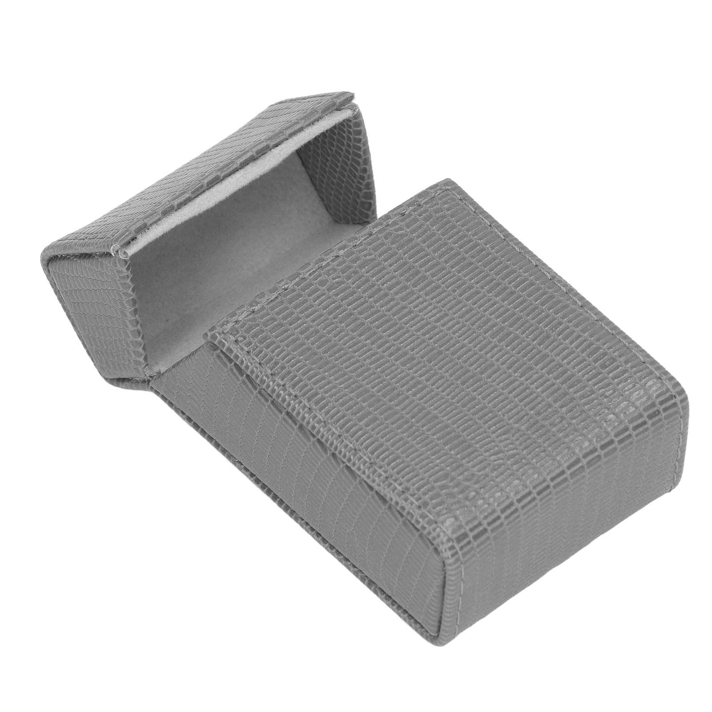 Cigarettes Box Holder Lizard Designed PU Leather Cigarettes Box Storage Case for Women Men Grey