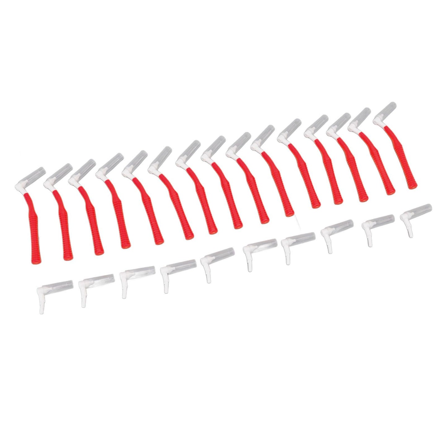 25Pcs L Shape Push Pull Interdental Brush Oral Care Teeth Whitening Dental Tooth Pick Tooth Orthodontic Cleaning Brush Red