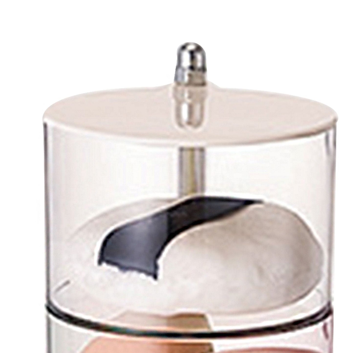 Multi Layer Powder Puff Organizer Breathable Dustproof Earring White Rotatable Container for Home 2 Tiers