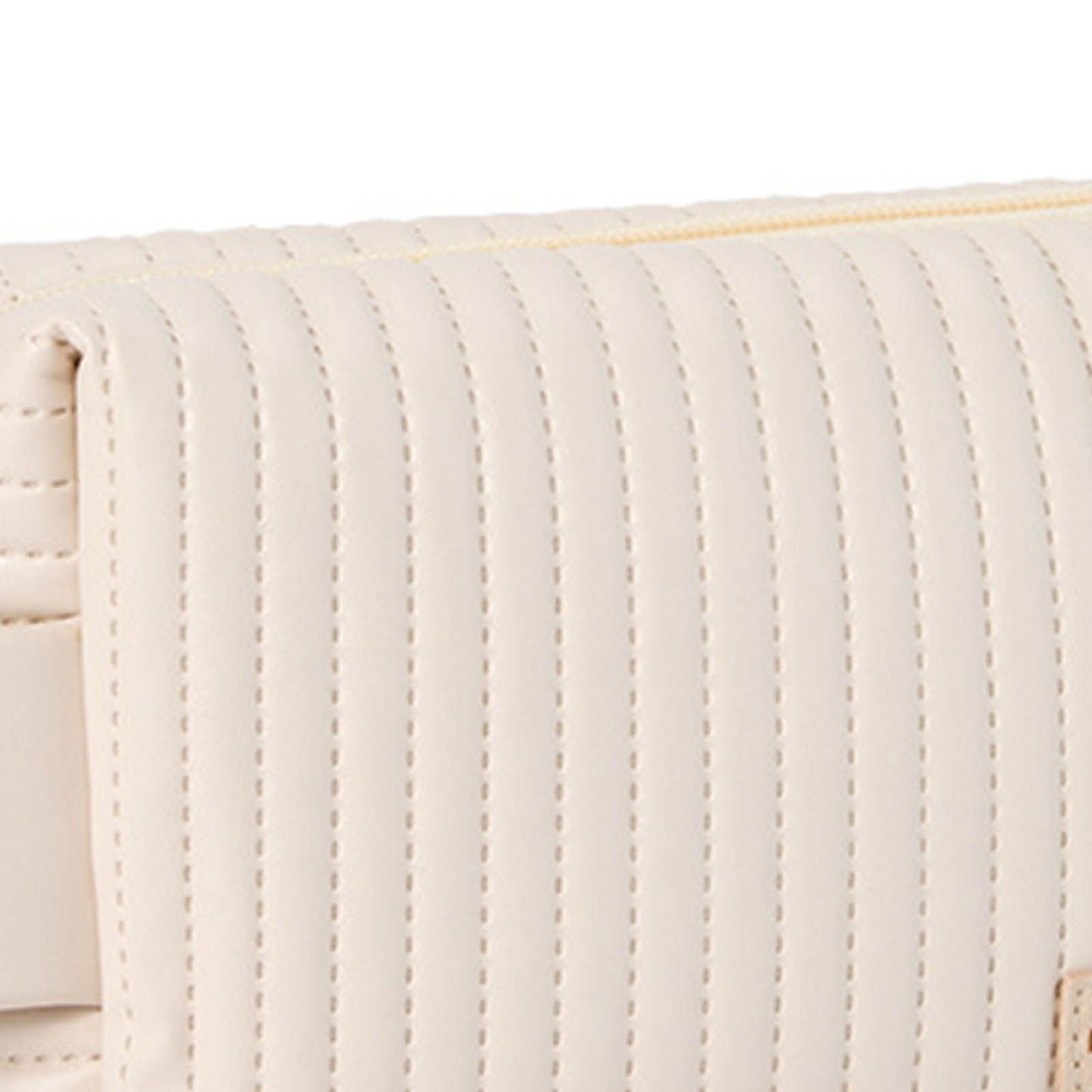 Makeup Cosmetic Bags with Handle Zipper Large Capacity Soft PU Leather Portable Travel Toiletry Bag Beige