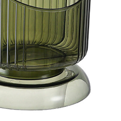 Makeup Brush Holder Organizer Plastic Transparent Round Makeup Brush Storage Holder Cup for Pen Pencil Green Free Size