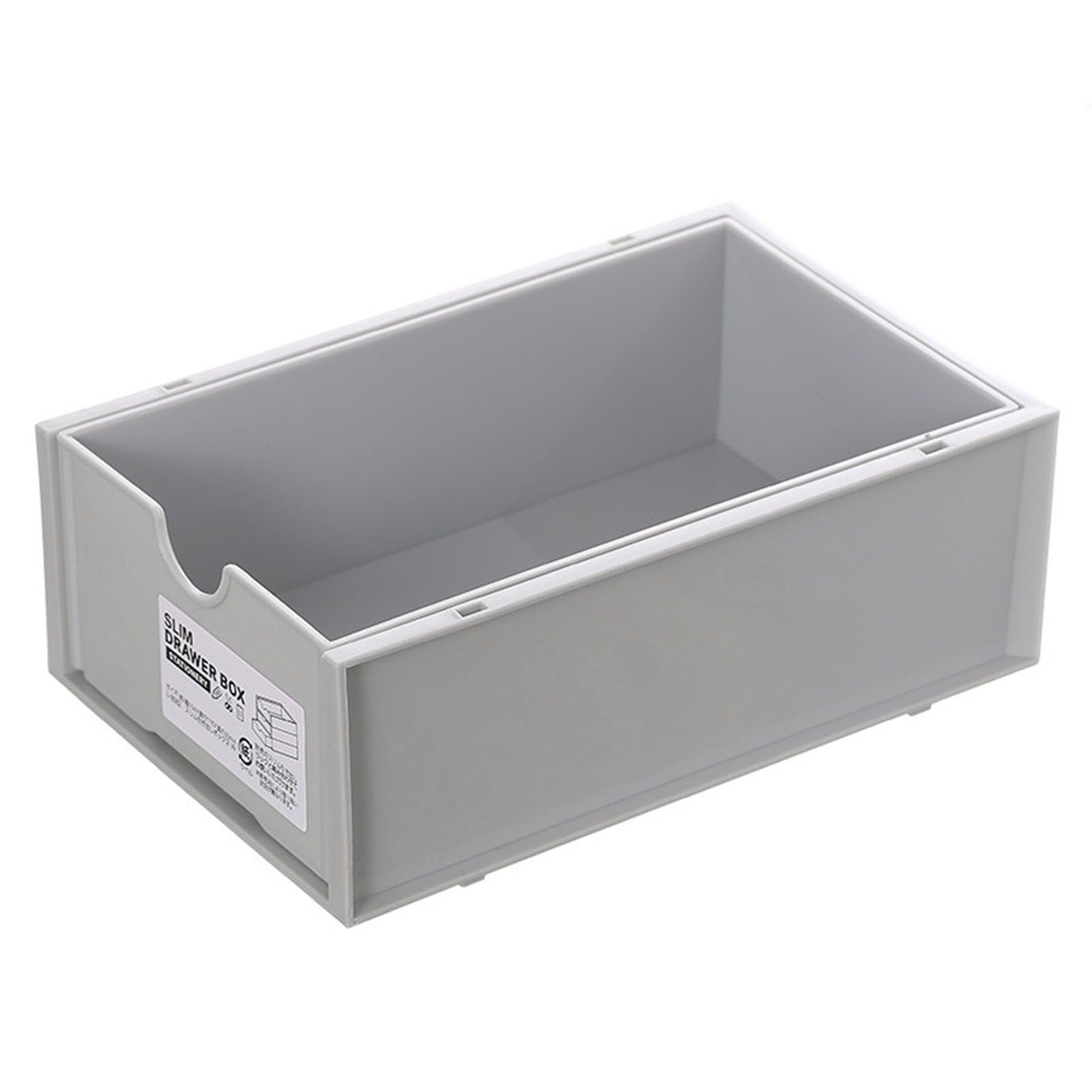 Desktop Storage Box Plastic Desk Makeup Organizer Stationery Supplies Storage Box with Drawer Grey