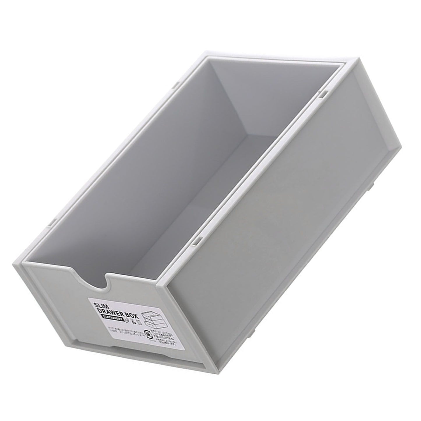 Desktop Storage Box Plastic Desk Makeup Organizer Stationery Supplies Storage Box with Drawer Grey