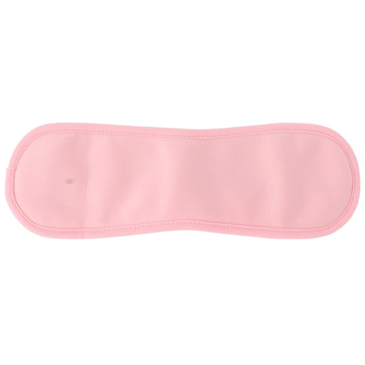 Pink neck castor oil pack wrap, oval sleeve with full-length stitched seam