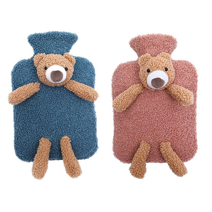 Hot Water Bottle with Soft Plush Cover Hot Water Bag Winter Warm Supplies for Muscles Head Shoulders Relief