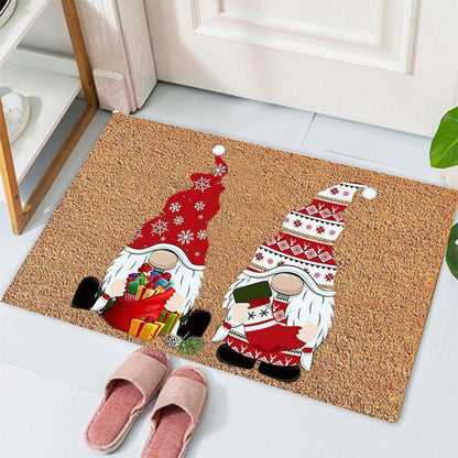 Christmas Welcome Doormat Gnome Dwarf Anti Fouling Mat for Home Bathroom Entrance Door Christmas Decoration