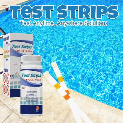 50Pcs 3 In 1 Test Strips Swimming Pool Water Quality Test Paper for Alkalinity Chlorine PH Free Chlorine