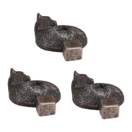 Resin dog-shaped flower pot feet with square pads, three-piece set