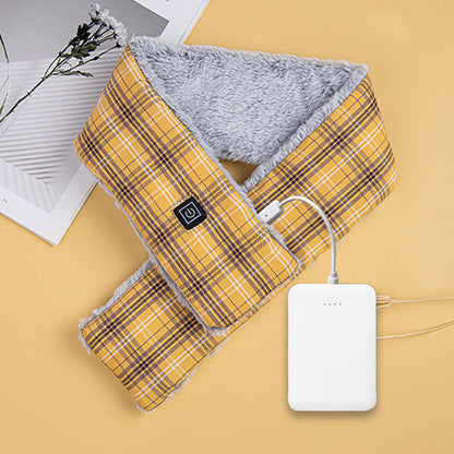 Intelligent USB Charging Heating Scarf Three Grade Temperature Adjustment Plush Neck Protection Fashion Heating Scarf