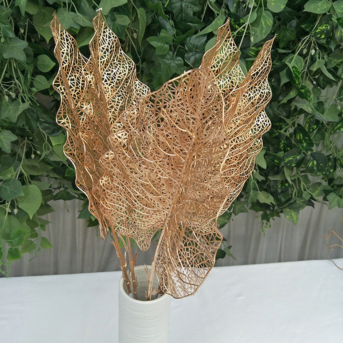 Golden Tropical Plant Leaves Artificial Tropical Leaves for Indoor Decoration