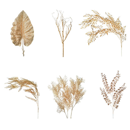 Golden Tropical Plant Leaves Artificial Tropical Leaves for Indoor Decoration