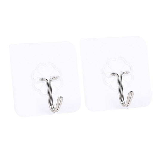 U-shaped metal hooks for hanging, set of two on clear backing
