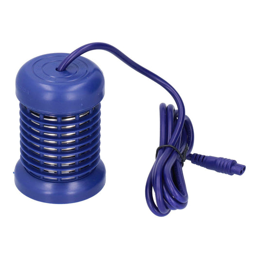 Blue ion head for foot bath with vented grille and attached power cable