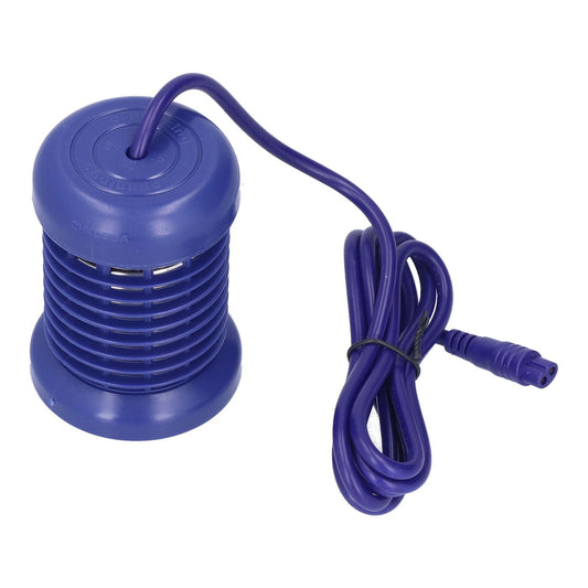 Blue ion head with vented grille and coiled power cord with plug
