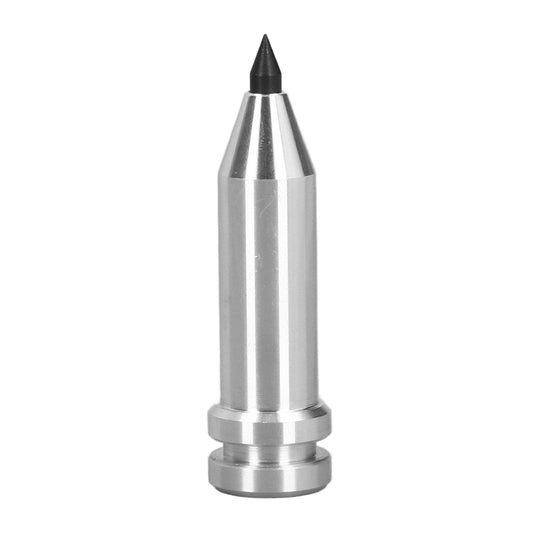 Metal engraving tool with pointed black tip and polished silver body