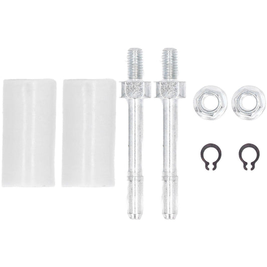 Replacement chain catcher roller parts kit: two bolts, nuts, washers, clips, white sleeves