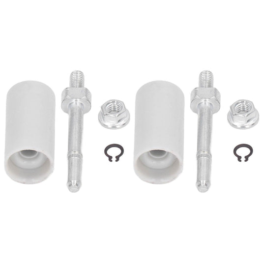 Replacement chain catcher roller parts: two white plastic sleeves and two mounting bolts