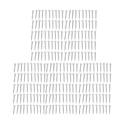 Steel horseshoe nails set, assorted horseshoe-shaped tacks arranged in a grid