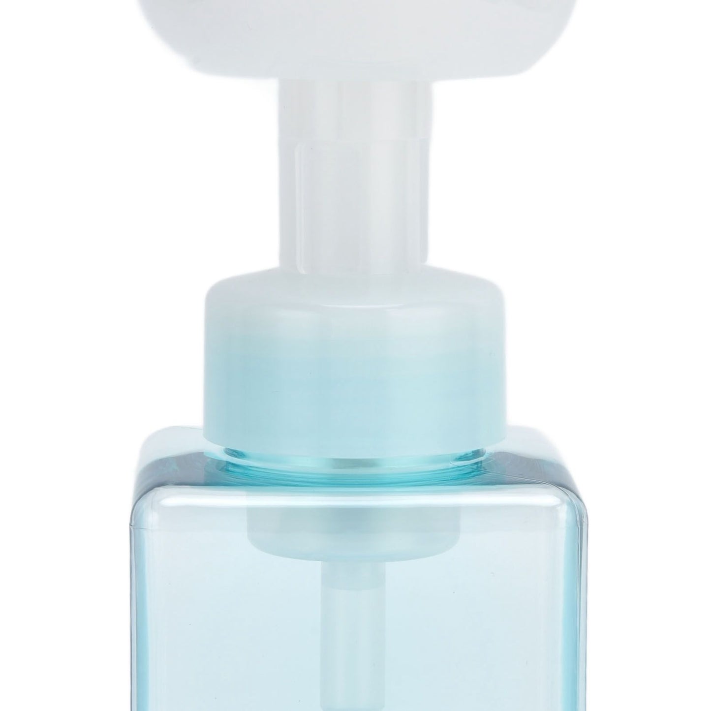 250ml Foaming Bottle PETG Plastic Flower Foam Dispenser Square Bottles for Cosmetic PackagingTransparent Blue