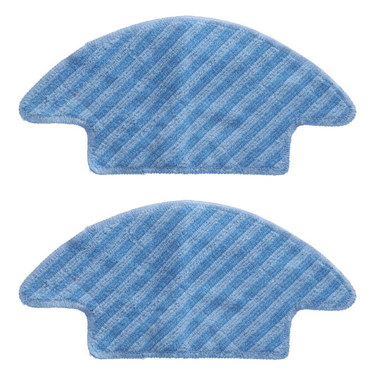 Two blue striped mop cleaning pads, soft microfiber cleaning cloth pieces