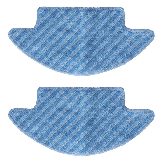 Two blue striped mop cleaning pads, soft microfiber cleaning cloth pieces