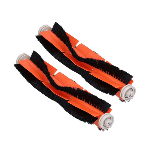 Vacuum roller brush replacement set, two orange-and-black brushes with round caster wheels