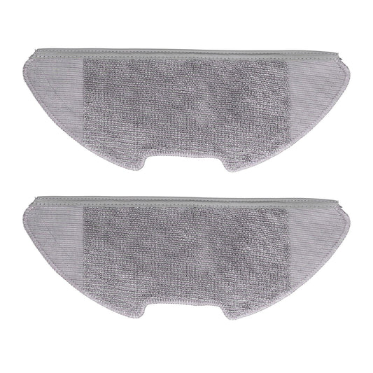 Grey mop pad set, two removable microfiber pads with curved center cutout