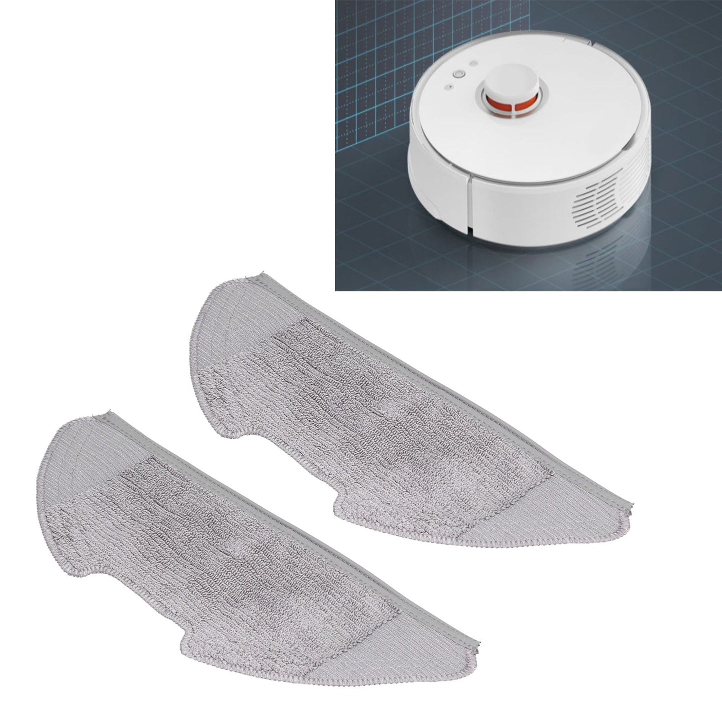 2Pcs Sweeper Mop Pad Adapted Removable High Efficient Mop Cloth Fit for Xiaomi Mijia PRO