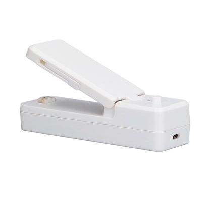 Portable Mini Bag Sealer with Magnet USB Charging Plastic Bag Sealing Machine for Home Kitchen UseWhite