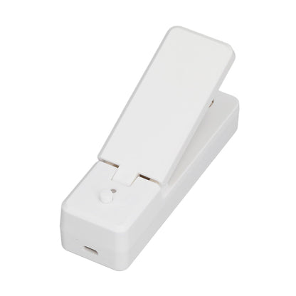Portable Mini Bag Sealer with Magnet USB Charging Plastic Bag Sealing Machine for Home Kitchen UseWhite