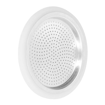 Coffee Pot Filter Sealing Ring and Filter Set Reusable Aluminum Filter Disc for Coffee Makingfor 3 People