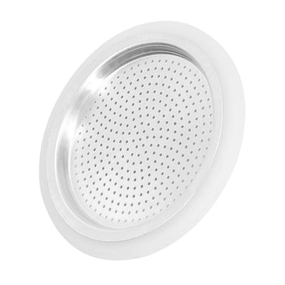 Coffee Pot Filter Sealing Ring and Filter Set Reusable Aluminum Filter Disc for Coffee Makingfor 3 People